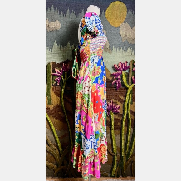 Farm Rio Sunny Mix Midi Dress XS - Picture 6 of 14